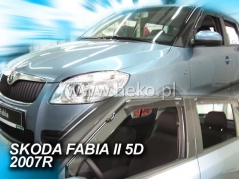 Deflektory na Škoda Fabia II hatchback, 5-dverová (+zadné), r.v.: 2007 - (28322)