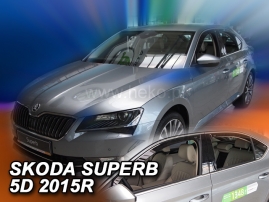 Deflektory na Škoda Superb III liftback, 5-dverová (+zadné), r.v.: 2015 - (28346)