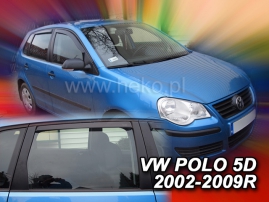 Deflektory na Volkswagen Polo, 5-dverová (+zadné), r.v.: 2002 - 2009 (31136)