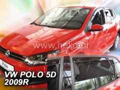 Deflektory na Volkswagen Polo, 5-dverová (+zadné), r.v.: 2009 - 2017 (31178)