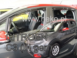 Deflektory na Citroen C3 III, 5-dverová (+zadné), r.v.: 2017 - (12266)