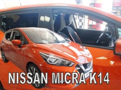 Deflektory na Nissan Micra K14, 5-dverová (+zadné), r.v.: 2017 - (24297)