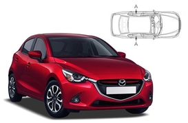 Slnečné clony na okná - MAZDA 2 (2014-) - Len na bočné stahovacie sklá (MAZ-2-5-B/18)