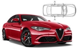 Slnečné clony na okná - ALFA ROMEO Giulia (952) (2015-) - Len na bočné stahovacie sklá (AR-GIUL-4-A/18)