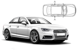 Slnečné clony na okná - AUDI A4/S4 Sedan (2015-) - Len na bočné stahovacie sklá (AU-A4-4-C/18)