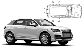 Slnečné clony na okná - AUDI Q2 (2016-) - Komplet sada (AU-Q2-5-A)