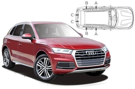 Slnečné clony na okná - AUDI Q5 (2017-) - Komplet sada (AU-Q5-5-B)