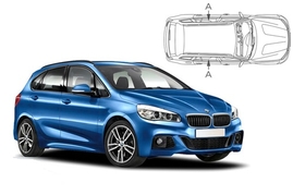 Slnečné clony na okná - BMW 2 Active Tourer (2014-) - Len na bočné stahovacie sklá (BMW-2SAT-5-A/18)