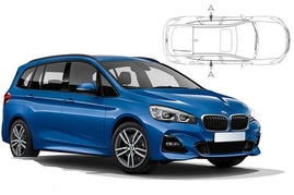 Slnečné clony na okná - BMW 2 Gran Tourer (2014-) - Len na bočné stahovacie sklá (BMW-2SGT-5-A/18)