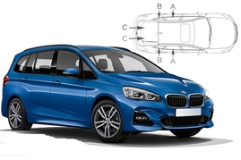 Slnečné clony na okná - BMW 2 Gran Tourer (2014-) - Komplet sada (BMW-2SGT-5-A)