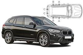 Slnečné clony na okná - BMW X1 (2015-2022) - Komplet sada (BMW-X1-5-B)