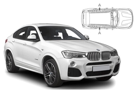 Slnečné clony na okná - BMW X4 (2014-2018) - Len na bočné stahovacie sklá (BMW-X4-5-A/18)