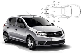 Slnečné clony na okná - DACIA Sandero (2012-) - Komplet sada (DAC-SAND-5-B)