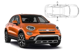 Slnečné clony na okná - FIAT 500X (2014-) - Len na bočné stahovacie sklá (FIA-500X-5-A/18)