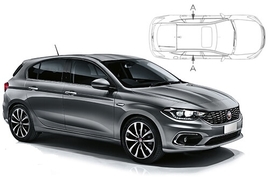 Slnečné clony na okná - FIAT Tipo hatchback (2016-) - Len na bočné stahovacie sklá (FIA-TIPO-5-A/18)