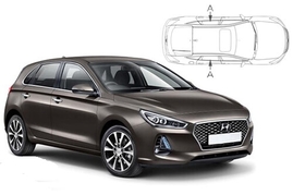 Slnečné clony na okná - HYUNDAI i30 hatchback (2017-) - Len na bočné stahovacie sklá (HYU-I30-5-C/18)