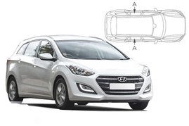 Slnečné clony na okná - HYUNDAI i30 Combi (2012-2017) - Len na bočné stahovacie sklá (HYU-I30-E-B/18)