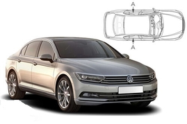 Slnečné clony na okná - VW Passat Sedan (2014-) - Len na bočné stahovacie sklá (VW-PASS-4-D/18)