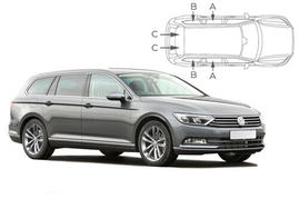 Slnečné clony na okná - VW Passat Combi (2014-) - Komplet sada (VW-PASS-E-D)