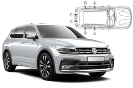 Slnečné clony na okná - VW Tiguan Allspace LWB (2016-) - Komplet sada (VW-TIAS-5-B)