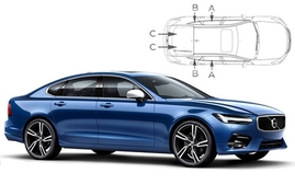 Slnečné clony na okná - VOLVO S90 (2016-) - Komplet sada (VOL-S90-4-A)