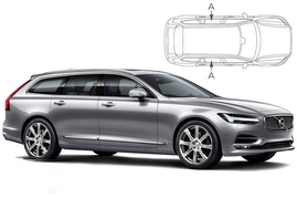 Slnečné clony na okná - VOLVO V90 Combi (2016-) - Len na bočné stahovacie sklá (VOL-V90-E-A/18)