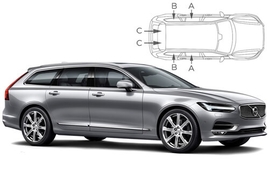 Slnečné clony na okná - VOLVO V90 Combi (2016-) - Komplet sada (VOL-V90-E-A)