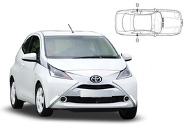 Slnečné clony na okná - TOYOTA Aygo hatchback 3dv. (2014-) - Len na bočné stahovacie sklá (TOY-AYGO-3-B/18)