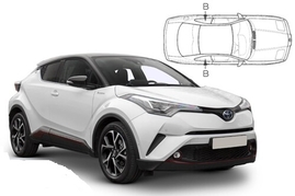 Slnečné clony na okná - TOYOTA C-HR (2016-) - Len na bočné stahovacie sklá (TOY-CHR-5-A/18)