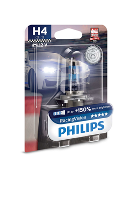 Žiarovka Philips H4 12V 60/55W P43t Racing Vision +150% 1ks (PH 12342RVB1)