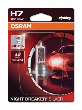 Žiarovka Osram H7 12V 55W PX26D NIGHT BREAKER® SILVER +100% 1ks (OS 64210NBS-01B)