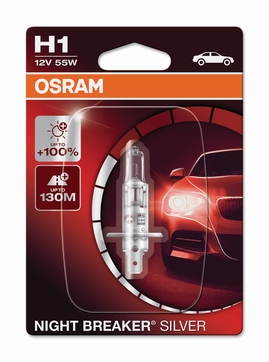 Žiarovka Osram H1 12V 55W P14.5S NIGHT BREAKER® SILVER +100% 1ks (OS 64150NBS-01B)