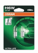 Osram žiarovky H6W 12V 6W BAX9s ULTRA LIFE 2ks (OS 64132ULT-02B)