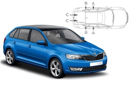 Slnečné clony na okná - SKODA Rapid spaceback (2012-2019) - Komplet sada (SKO-SPAC-5-A)