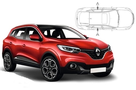 Slnečné clony na okná - RENAULT Kadjar (2015-) - Len na bočné stahovacie sklá (REN-KADJ-5-A/18)