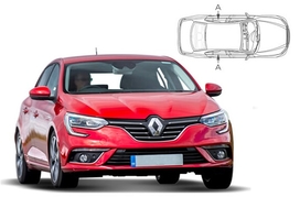 Slnečné clony na okná - RENAULT Megane IV. hatchback (2016-) - Len na bočné stahovacie sklá (REN-MEGA-5-C/18)