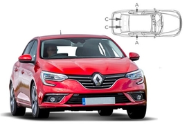 Slnečné clony na okná - RENAULT Megane IV. hatchback (2016-) - Komplet sada (REN-MEGA-5-C)