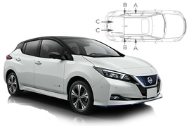 Slnečné clony na okná - NISSAN Leaf (2018-) - Komplet sada (NIS-LEAF-5-B)