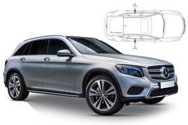 Slnečné clony na okná - MERCEDES-BENZ Serie GLC (2015-) - Len na bočné sťahovacie sklá (MB-GLC-5-A/18)