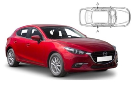 Slnečné clony na okná - MAZDA 3 (2013-2019) - Len na bočné stahovacie sklá (MAZ-3-5-C/18)