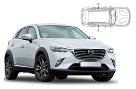 Slnečné clony na okná - MAZDA CX-3 (2015-) - Len na bočné stahovacie sklá (MAZ-CX3-5-A/18)