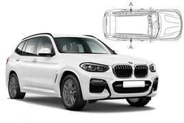 Slnečné clony na okná - BMW X3 (2017-) - Len na bočné stahovacie sklá (BMW-X3-5-C/18)