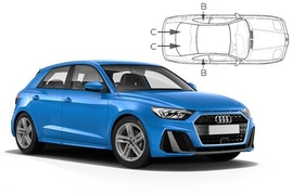 Slnečné clony na okná - AUDI A1/S1 5dv. Hatchback (2018-) - Komplet sada (AU-A1-5-B)