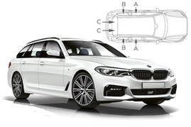 Slnečné clony na okná - BMW Serie 5 Combi (2017-) - Komplet sada (BMW-5SER-E-D)