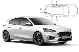 Slnečné clony na okná - FORD Focus hatchback (2018-) - Komplet sada (FOR-FOCU-5-D)