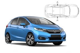 Slnečné clony na okná - HONDA Jazz hatchback (2014-2020) - Len na bočné stahovacie sklá (HON-JAZZ-5-C/18)