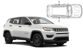 Slnečné clony na okná - JEEP Compass (2016-) - Len na bočné stahovacie sklá (JEE-COMP-5-A/18)