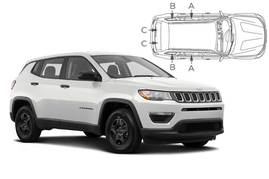 Slnečné clony na okná - JEEP Compass (2016-) - Komplet sada (JEE-COMP-5-A)