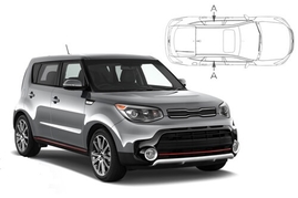 Slnečné clony na okná - KIA Soul (2014-2019) - Len na bočné stahovacie sklá (KIA-SOUL-5-B/18)