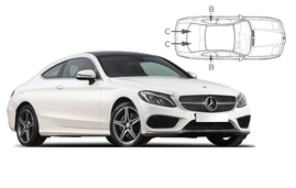 Slnečné clony na okná - MERCEDES-BENZ Serie C coupé (2016-) - Komplet sada (MB-C-2-D)